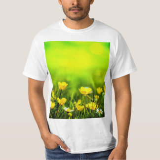 Camiseta Fundo de Flores de Primavera