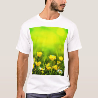 Camiseta Fundo de Flores de Primavera