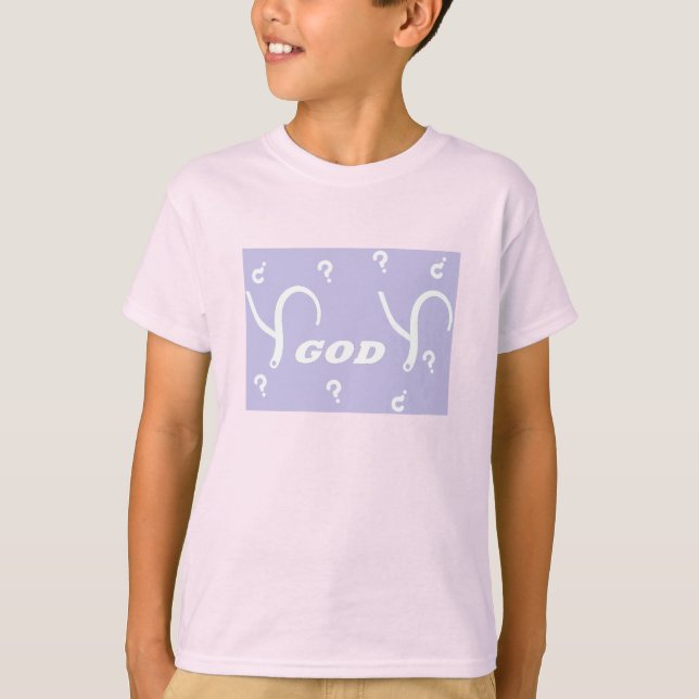 Camiseta Fundo de Lavanda "Y God Y" (Frente)