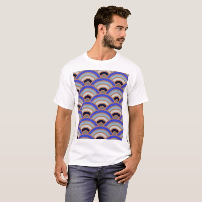 Camiseta Fundo de meio círculo abstrato (Frente Completa)