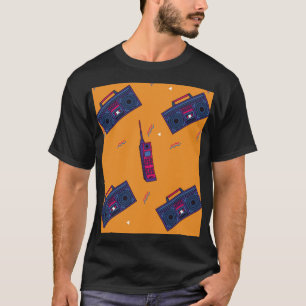 Camiseta Fundo do estilo 80s retrorativo, colorido.