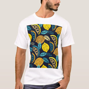 Camiseta Fundo do Padrão de Doodle de Limão Citrus
