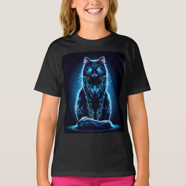 Camiseta Fundo Neon Cat Vivid - 97948 (Frente)
