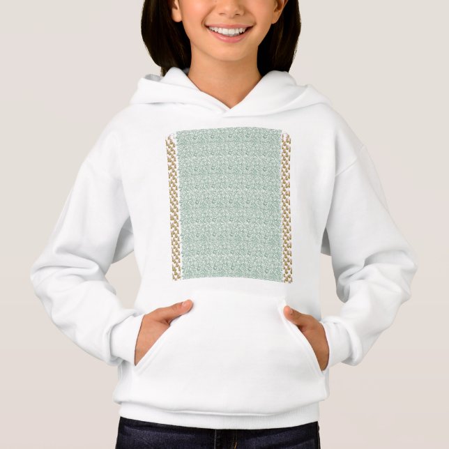 Camiseta fundo verde e branco com folhas pequenas (Frente)