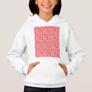 Camiseta fundo vermelho e branco com pequenos pontos branco