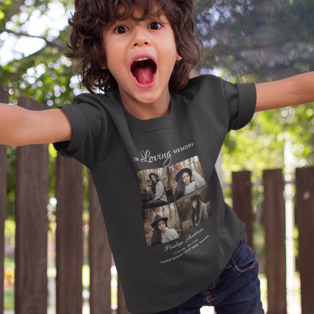 Camiseta Funeral de Colagem Moderna de 4 Fotos par (Criador carregado)