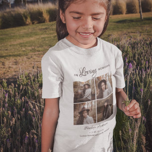 Camiseta Funeral de Colagem Moderna de 4 Fotos par