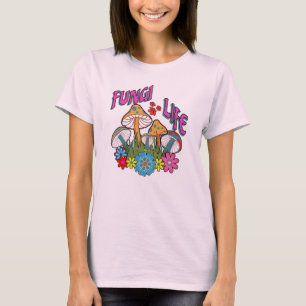 Camiseta Fungi Life Retro Psychedelic Boho Floral Cogumelos