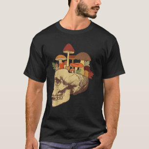 Camiseta Fungic Magic Psilocybin Mushroom Skull Face Hippi