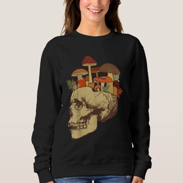 Camiseta Fungus Magic Psilocybin Mushrooms Skull Face Hippi (Frente)