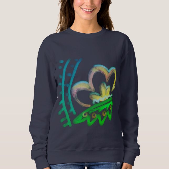 Camiseta Funky Abstrato Floral Art para Vestir (Frente)