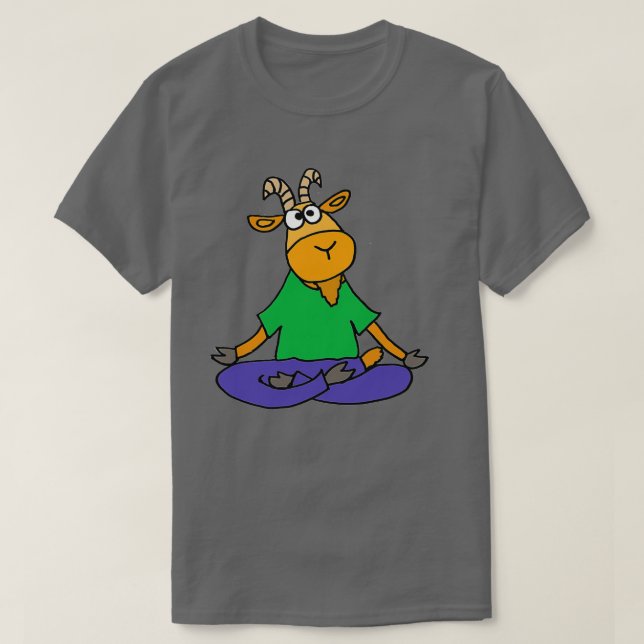 Camiseta Funky Cute Goat Doing Yoga  (Frente do Design)