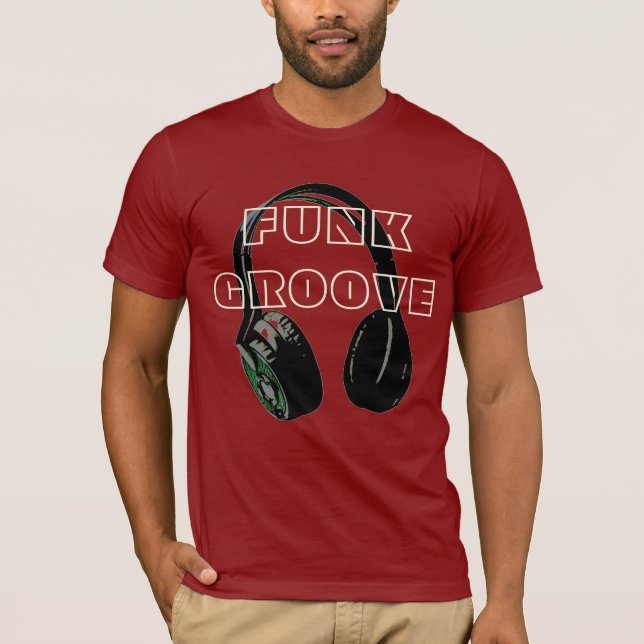 Camiseta Funky Disco Headphone Music Entertainment Retro (Frente)