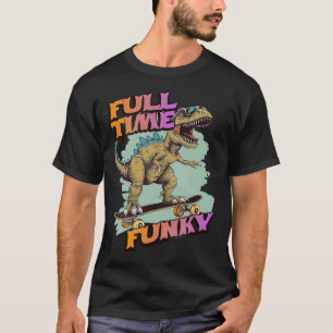Camiseta Funky Divertido Dinossauro Skate Patins Full-time
