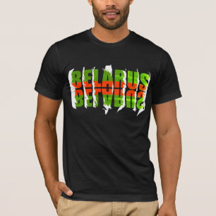 Camiseta Funky Letters Belarus Б е а р у л с ь Bandeira T-S