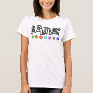 Camiseta Funky Letters Belarus Б е а р у л с T Shirt Tea ь