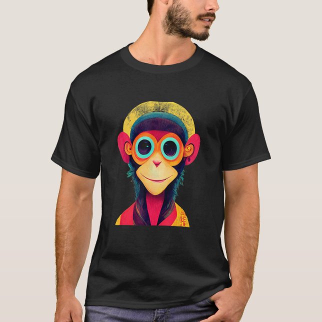 Camiseta Funky Munky Hipster Monkey_1 (Frente)