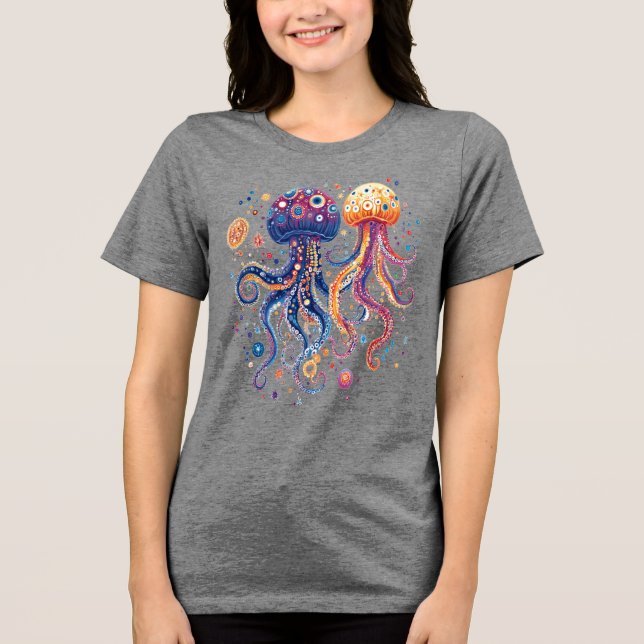 Camiseta Funky Ocean Guardians: Octopia e medusa personaliz (Frente)