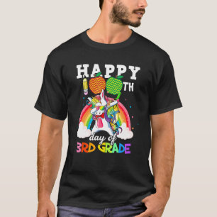 Camiseta Funny 100 Days Of 3rd Grade Dabbing Unicorn Rainbo