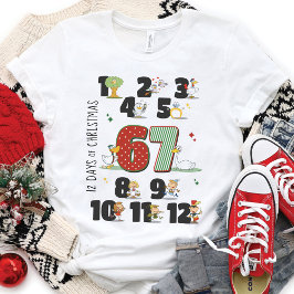 Camiseta Funny 12 Days of Christmas 67 6 7 Six Seven Meme