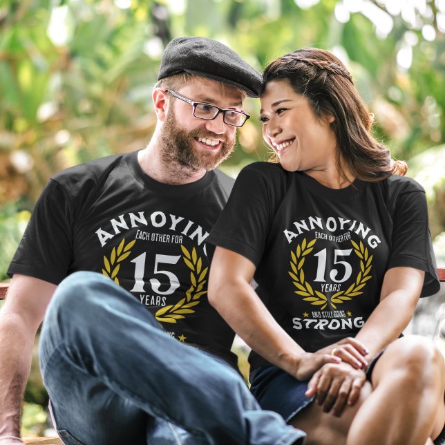 Camiseta Funny 15th Anniversary for couples (Criador carregado)