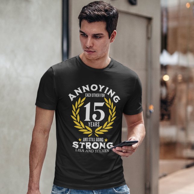 Camiseta Funny 15th Anniversary for couples (Criador carregado)