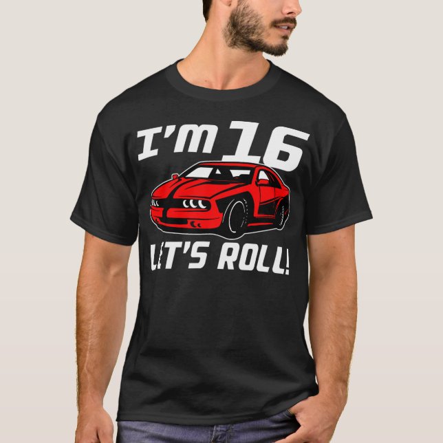 Camiseta Funny 16th Birthday Gift Race Car Driver Boys 16 Y (Frente)