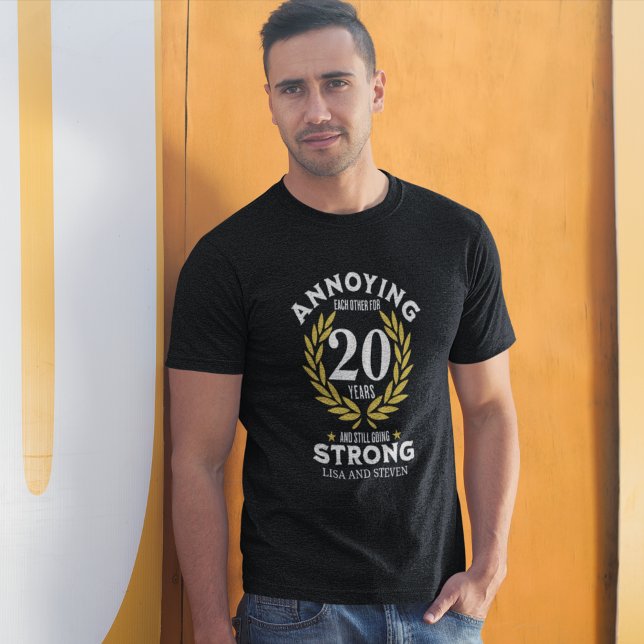 Camiseta Funny 20th Anniversary for couples (Criador carregado)