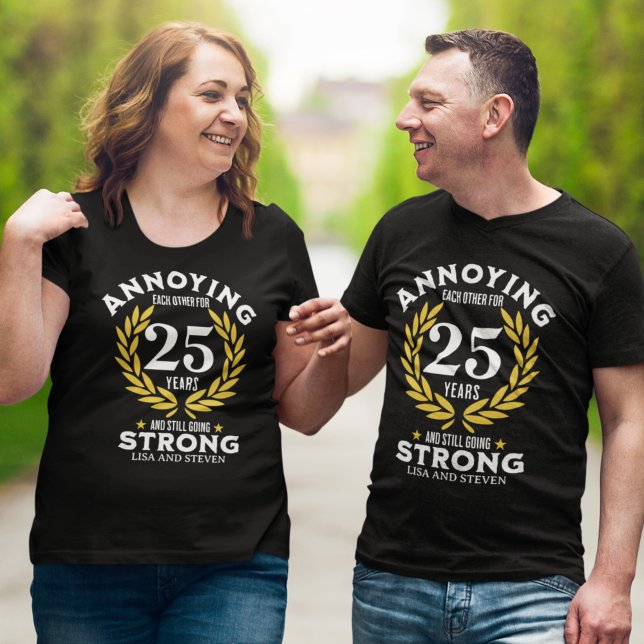 Camiseta Funny 25th Anniversary for couples (Criador carregado)