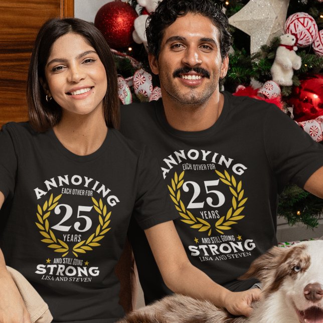 Camiseta Funny 25th Anniversary for couples (Criador carregado)