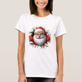 Camiseta Funny 3D Santa Claus Christmas Holiday Design