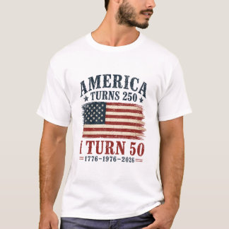 Camiseta Funny 50th Birthday Patriotic America Turns 250 I