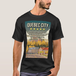 Camiseta Funny 5 Star Quebec Cidade Canadá Vintage Skyline 