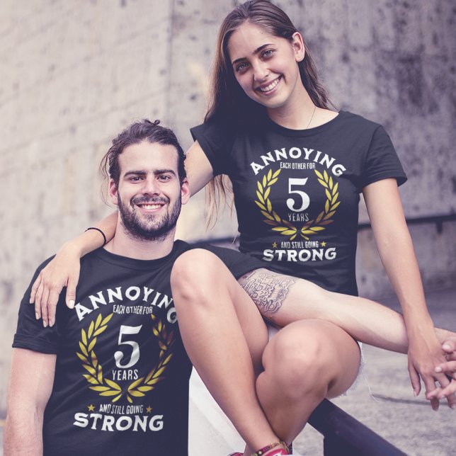 Camiseta Funny 5th Anniversary for couples (Criador carregado)