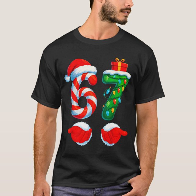 Camiseta Funny 67 Christmas 6 7 Six Seven Meme Kids Men Boy (Frente)