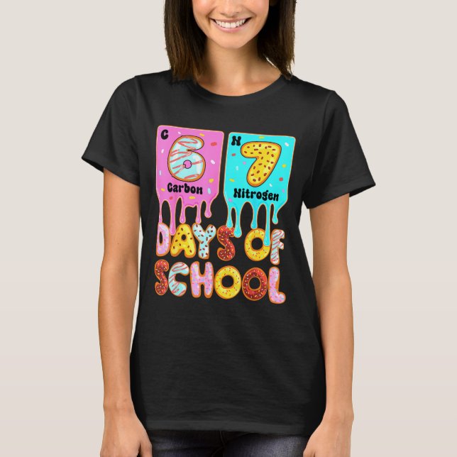 Camiseta Funny 67 Days Of School Meme Periodic Table Drip G (Frente)