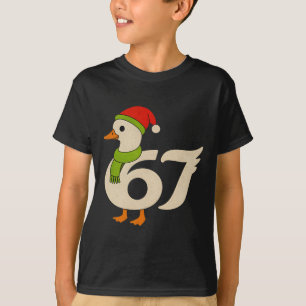 Camiseta Funny 67 Ganso Natal 6 7 Meme Pato Chapéu do Papai