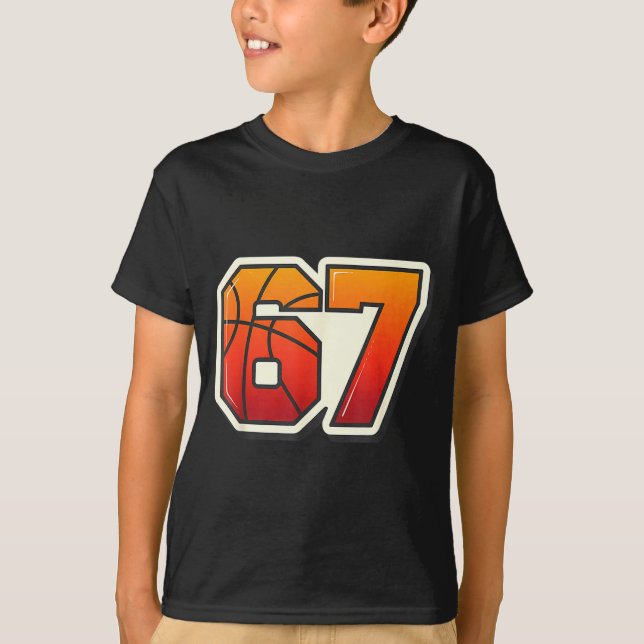 Camiseta Funny 67 Meme Basketball Ice Cream Drip Six Seven  (Frente)