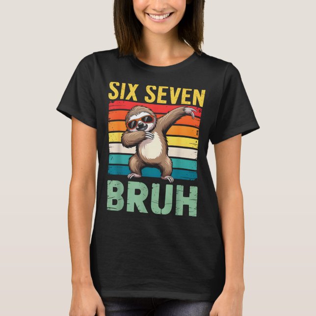 Camiseta Funny 67 Meme Boys Kids 6 7 Dabbing Six Seven Bruh (Frente)