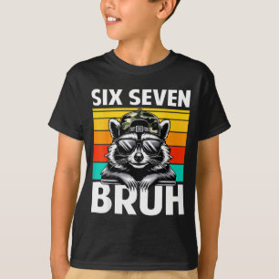 Camiseta Funny 67 Meme Meninos Crianças Camo Chapéu Seis Se