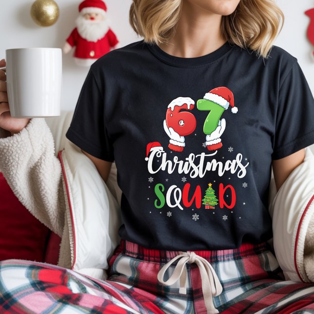 Camiseta Funny 67 Six Seven Brianrot Christmas Squad (Criador carregado)