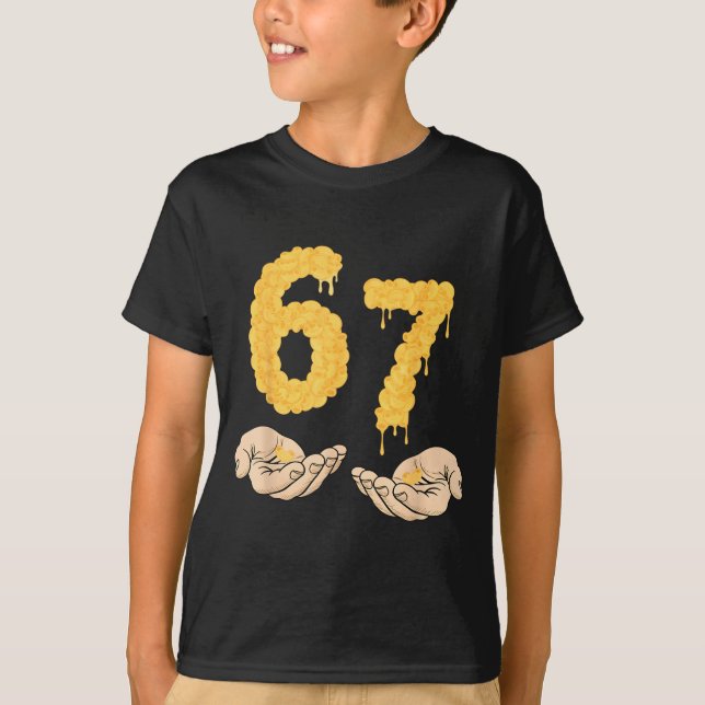 Camiseta Funny 67 Six Seven Cheesy Mac &amp; Cheese 6 7 Kid (Frente)