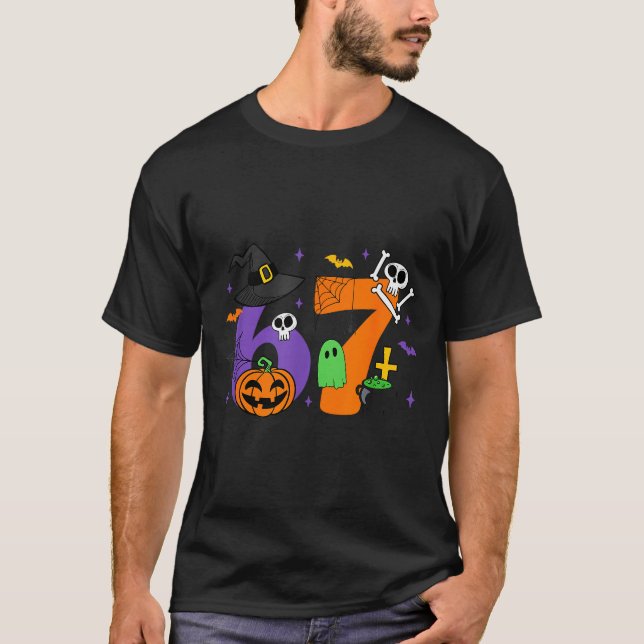 Camiseta Funny 67 Six Seven Halloween Meme Gen Alpha  (Frente)