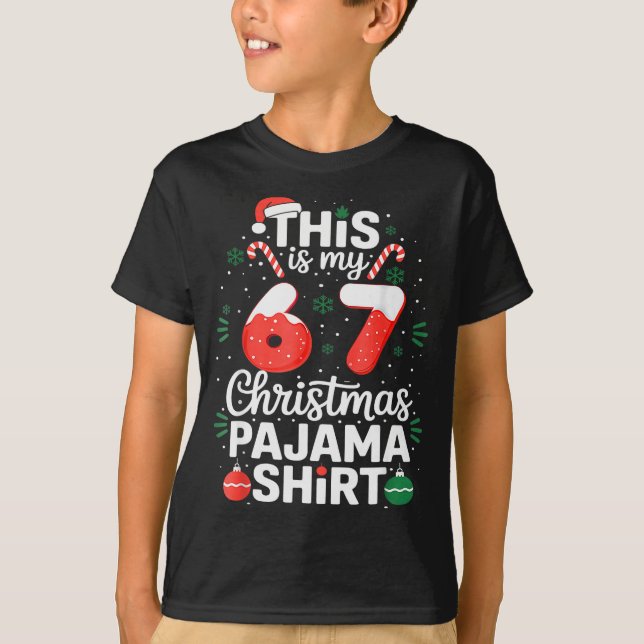 Camiseta Funny 67 Six Seven Meme Brainrot Cringe Christmas  (Frente)