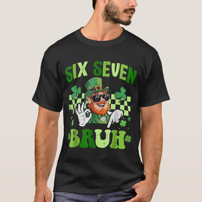 Camiseta Funny 67 St Patricks Day Dabbing Leprechaun Six Se (Frente)