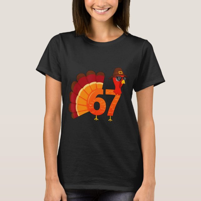 Camiseta Funny 67 Turkey Meme Thanksgiving Humor Design Men (Frente)