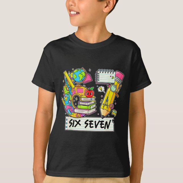 Camiseta Funny 67th Day Of School, Vibes Funny Six Seven 67 (Frente)