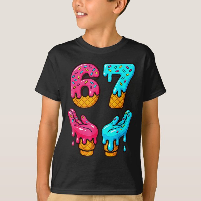 Camiseta Funny 6 7 67 Six Seven Meme  (Frente)