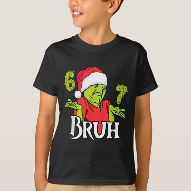 Camiseta Funny 6 7 Bruh Merry Christmas Santa 67 Meme Men W (Frente)