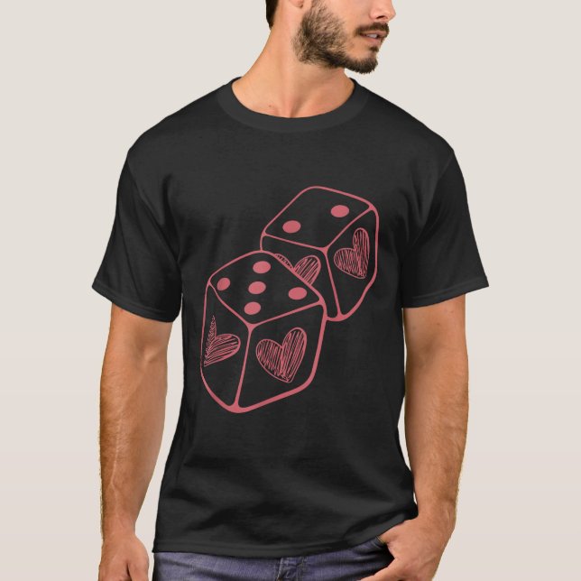 Camiseta Funny 6 7 Valentine Love Heart Playing Card Couple (Frente)